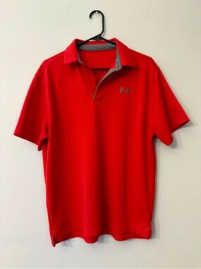 Under Armour Men's Bright Red Short-Sleeve Polo